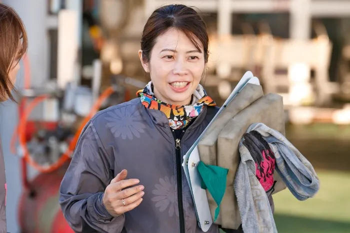 談笑中の山下友貴選手